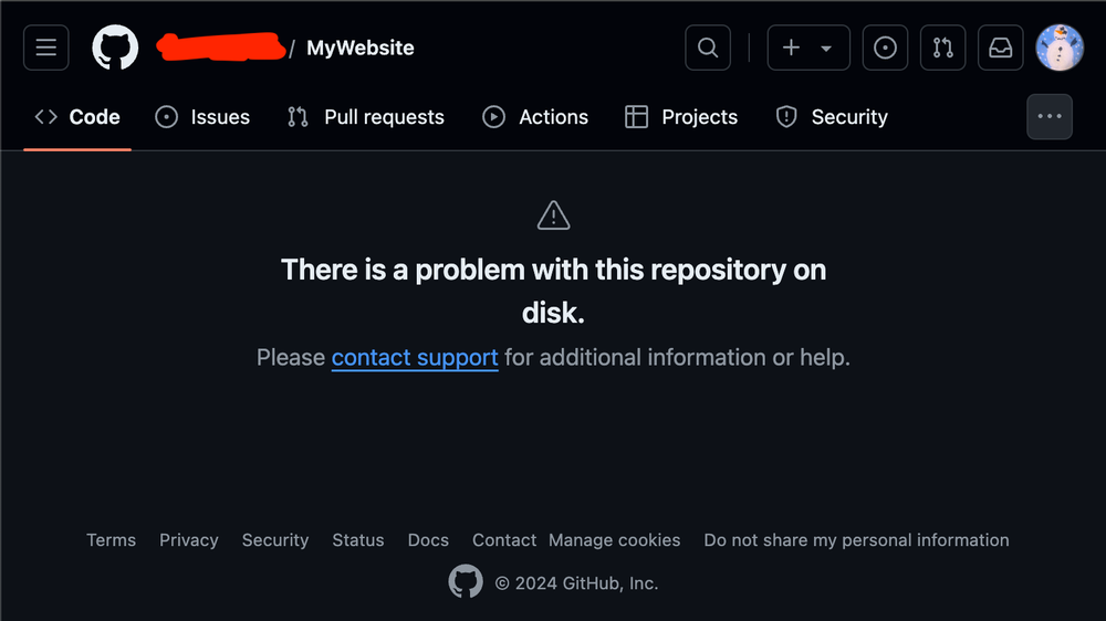 A repository that is corrupted