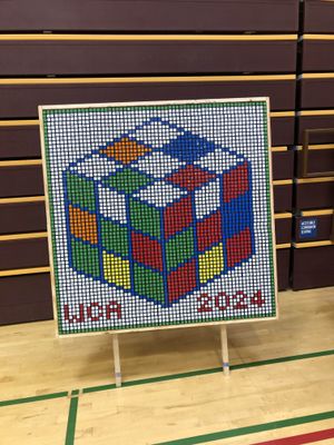 The completed Rubik's Cube mural