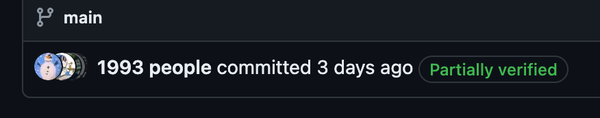 A commit with 2,000 contributors