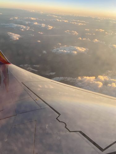 The plane flight to Las Vegas