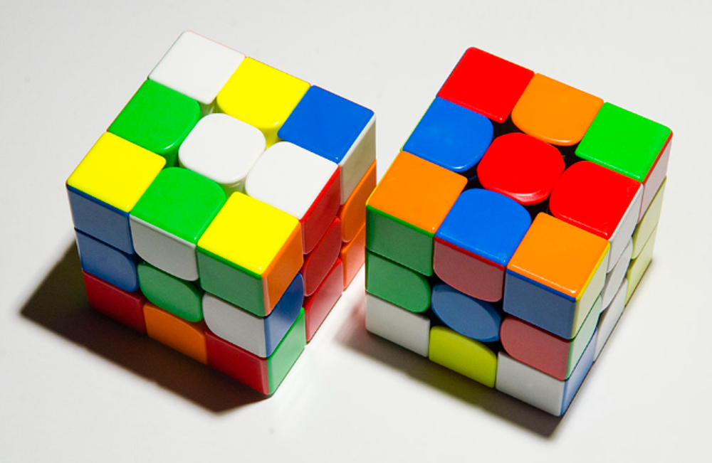 Two symmetric Rubik's cube positions