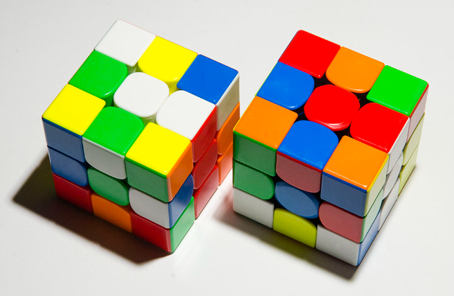 Two symmetric Rubik's Cube positions