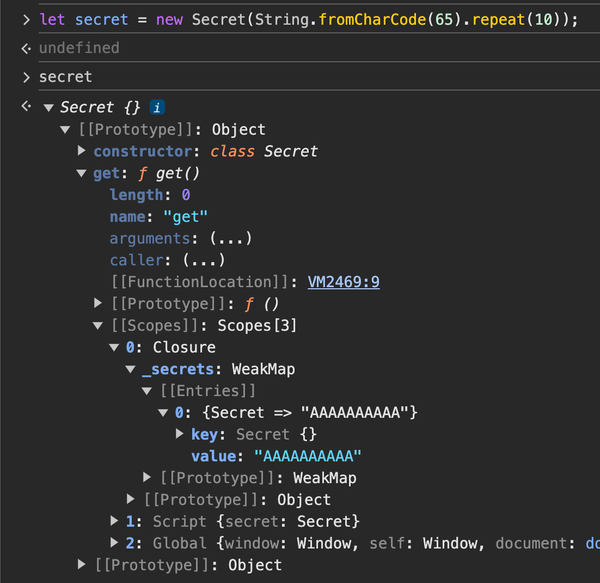 An image demonstrating that you can directly access scope information in DevTools